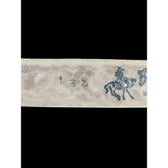 Brazos Joe made in USA tooled floral belt 46131 cream leather - Picture 8 of 13